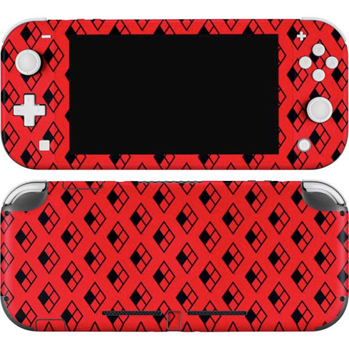 DC Comics Harley Quinn Logo Pattern Nintendo Switch Lite Skin